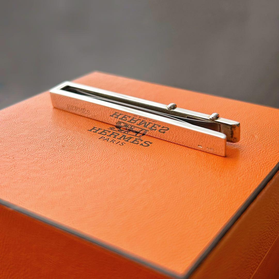 【超希少・美品】HERMES Hデザイン ネクタイピン タイバー Ag925
