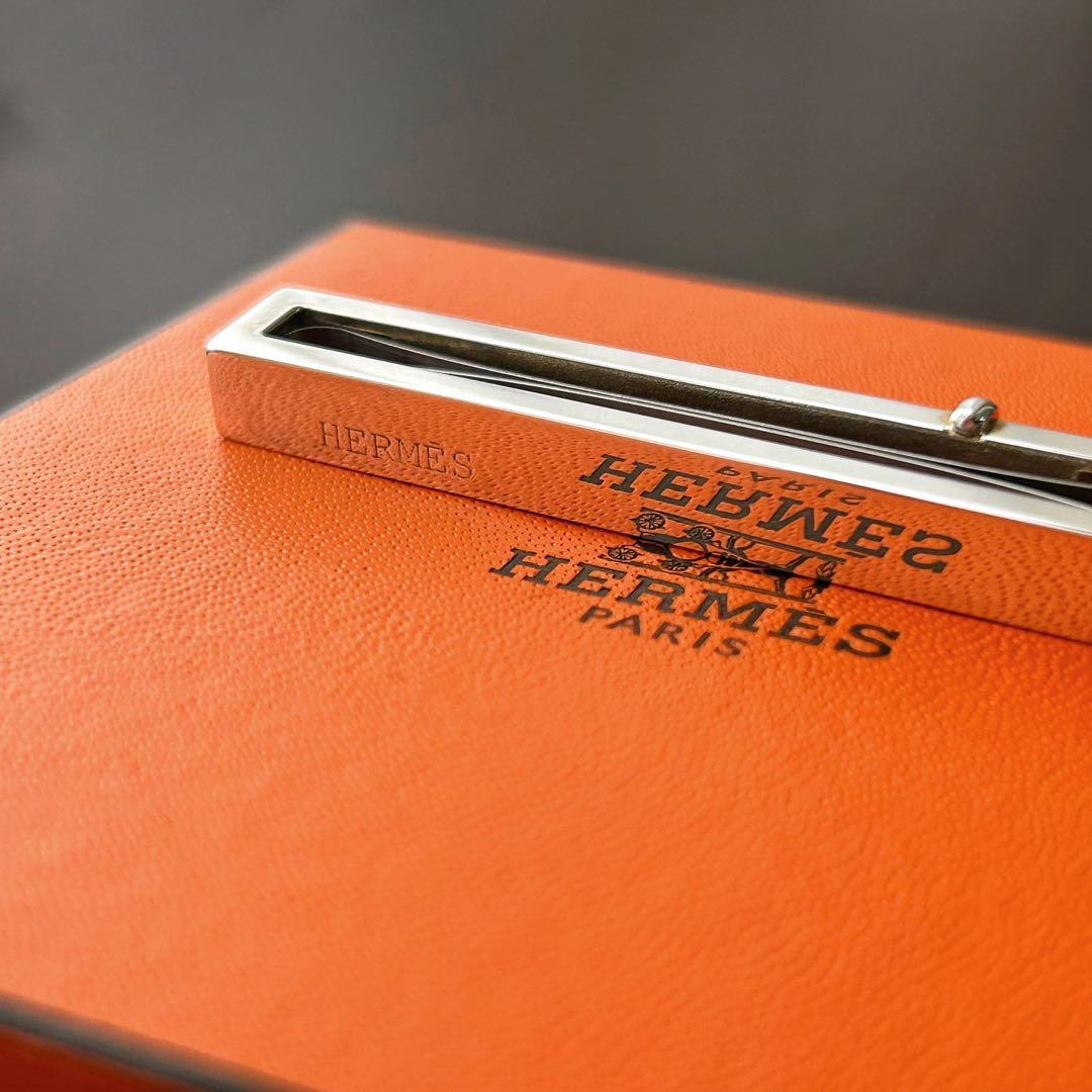 【超希少・美品】HERMES Hデザイン ネクタイピン タイバー Ag925