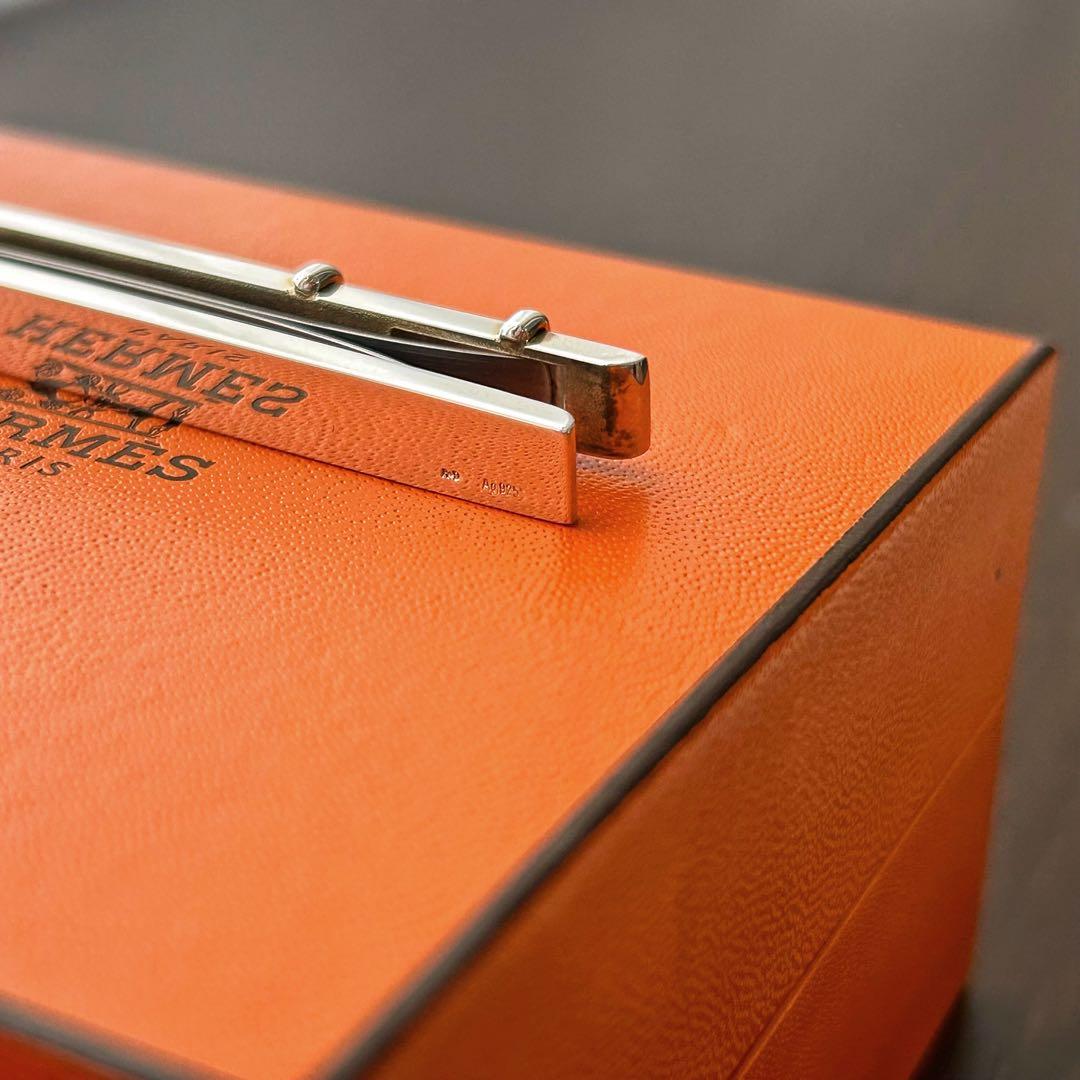 【超希少・美品】HERMES Hデザイン ネクタイピン タイバー Ag925