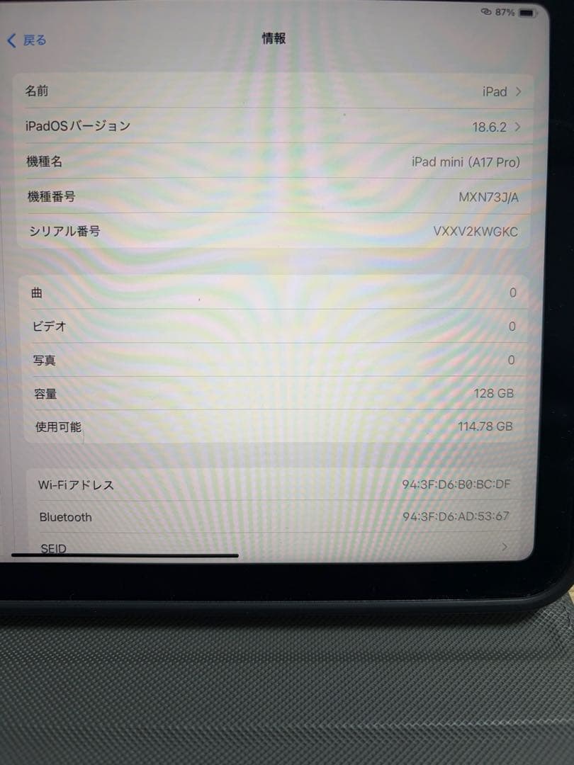 第7世代 iPad mini 128GB blue