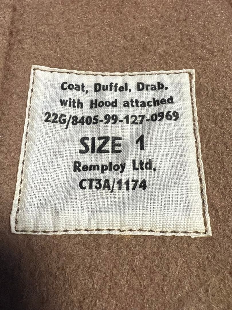 英国軍 イギリス軍 ロイヤルネイビー ブラウン ダッフルコート SIZE 1
