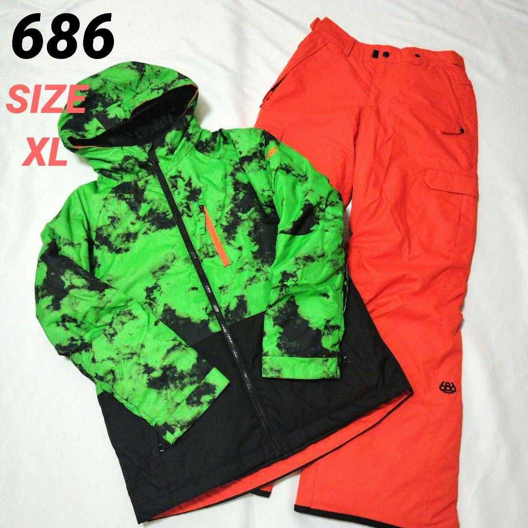 686　キッズ　スノボウェア　上下セット　XL　カモフラ　防水　大きいサイズ