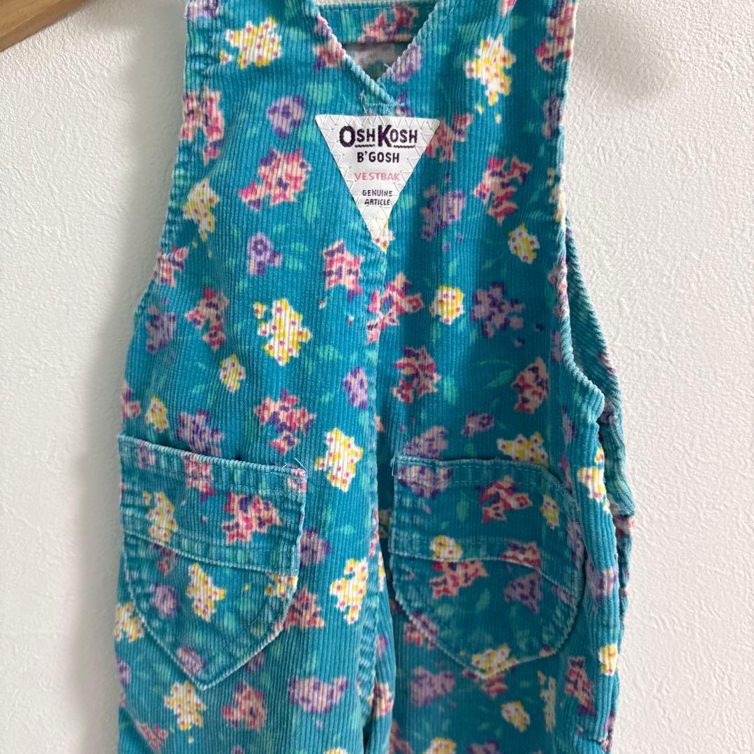 OshKosh 花柄コーデュロイオーバーオール　use製　希少