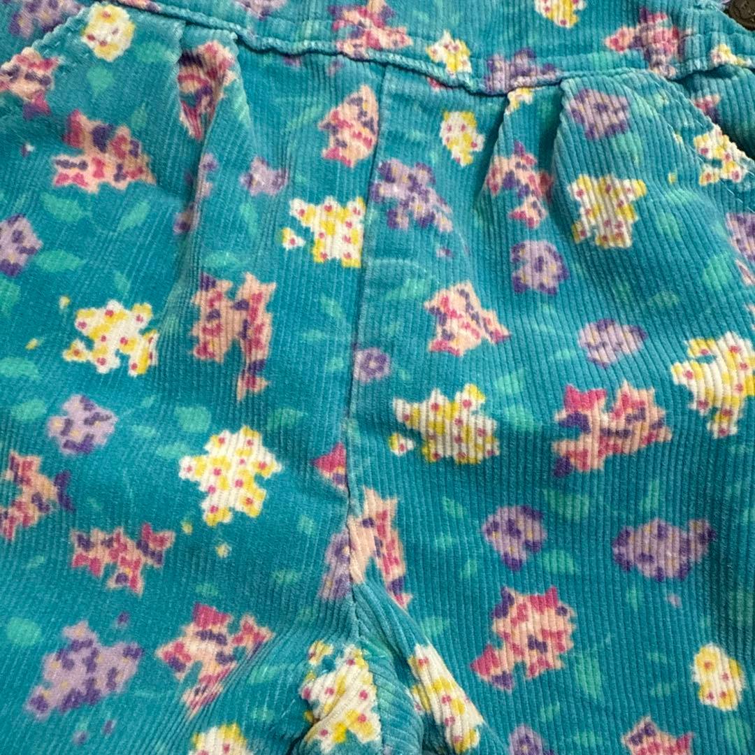 OshKosh 花柄コーデュロイオーバーオール　use製　希少