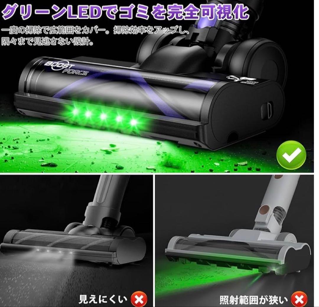 掃除機 コードレス 自立式 LEDライト 液晶ディスプレイ 軽量 136