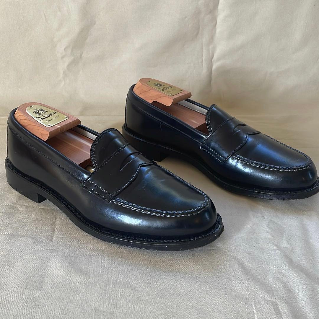 【極美品】オールデン ALDEN 987 ブラック コードバン ペニーローファー
