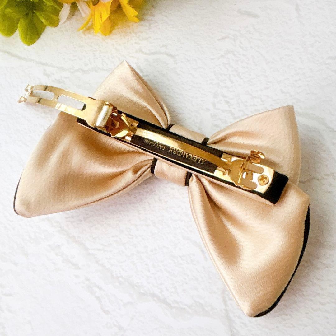 《美品50th記念》Alexandre De Paris サテンリボン バレッタ