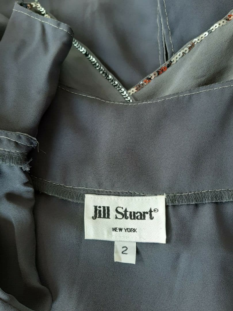 JILLSTUART NY　シルク100% スパンコールスリップドレス