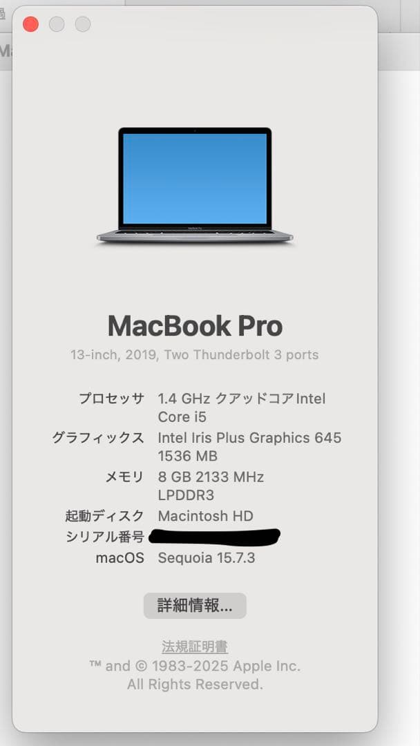 ※訳あり MacBook Pro 2019 13インチ / Touch Bar