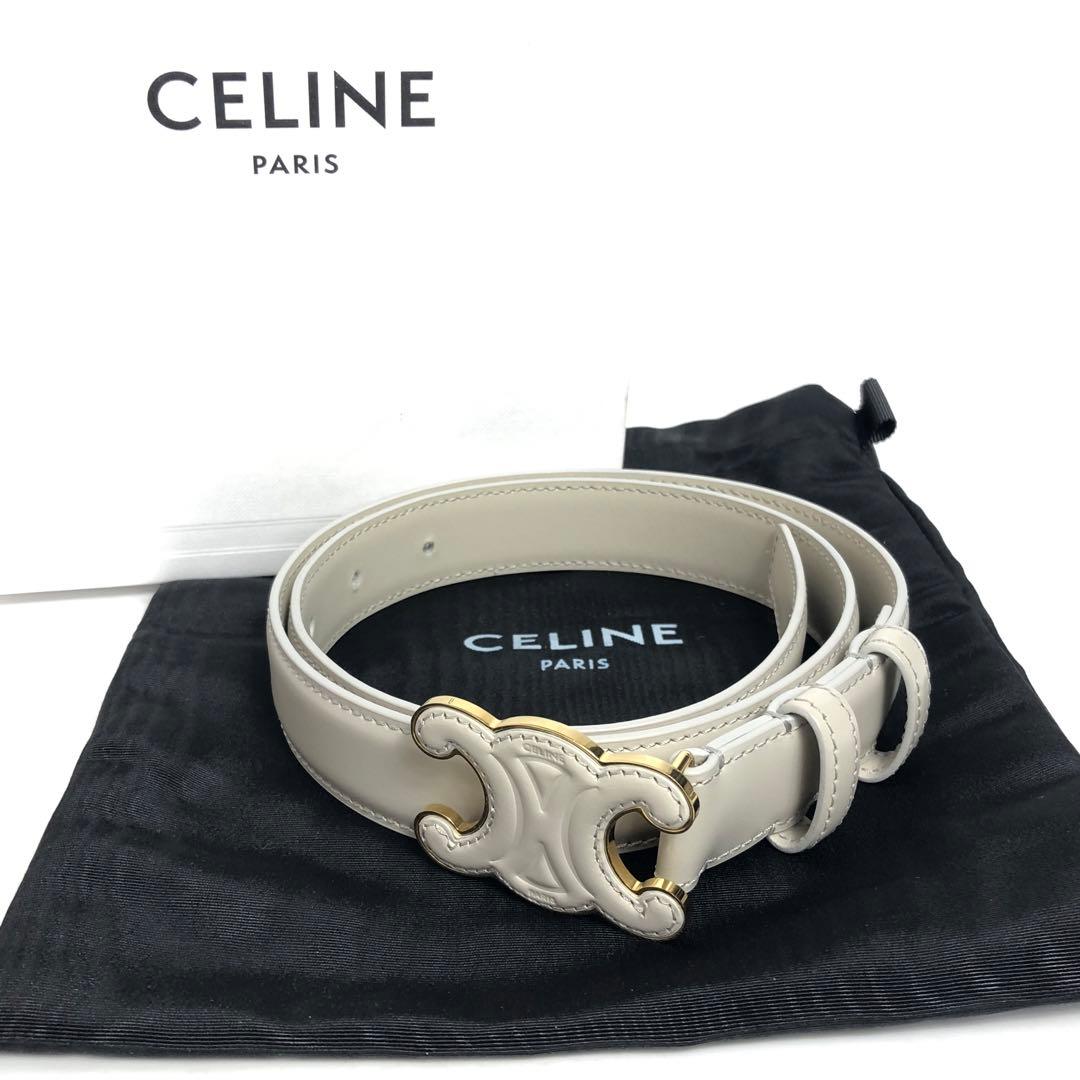 【美品】CELINE セリーヌ レザーベルト トリオンフ ゴールド金具