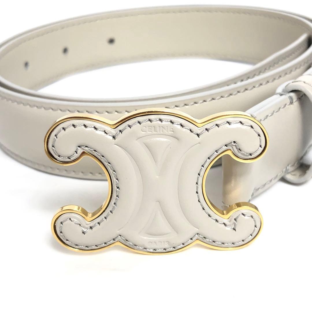 【美品】CELINE セリーヌ レザーベルト トリオンフ ゴールド金具