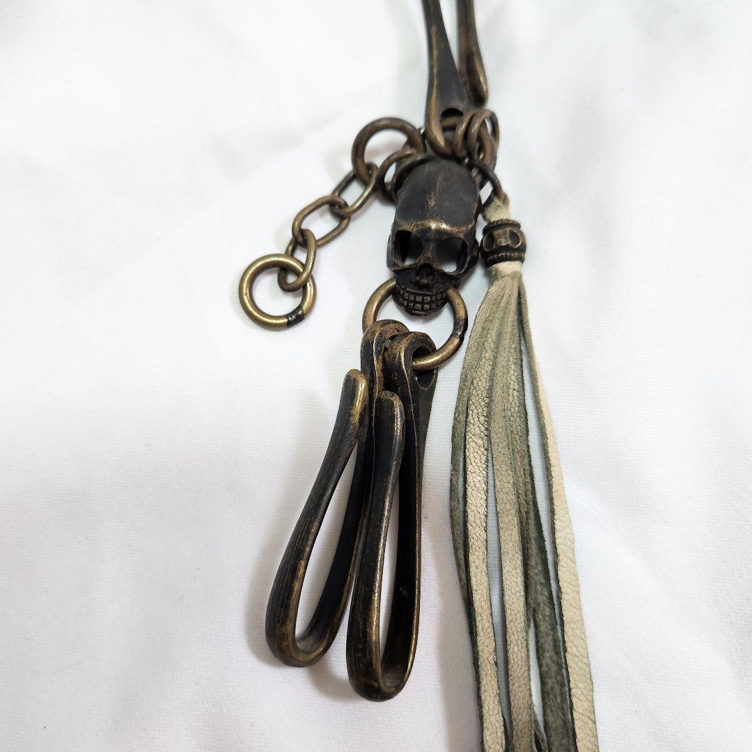 kmrii キーホルダー　ケムリ　キーチェーン 白系　y2k 00s　スカル