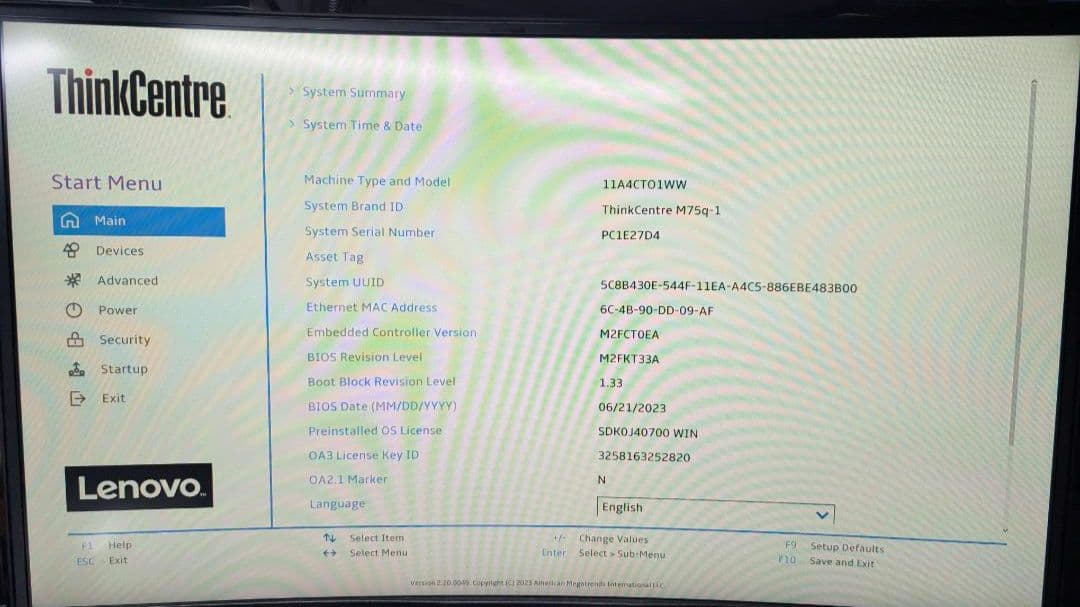 お*ち様 Lenovo ThinkCentre M75q-1