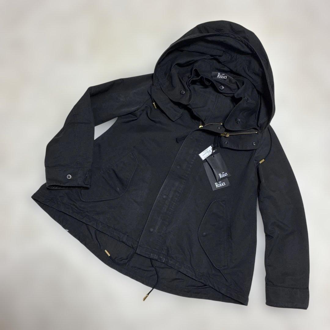 ザリラクスthe reracsワイヤー入りフードジャケット　ブラックサイズ40