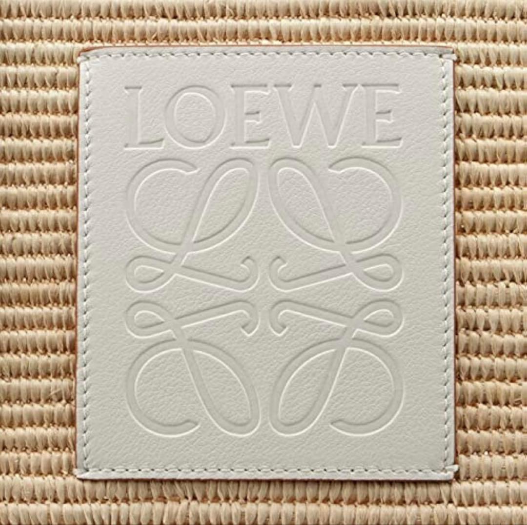 LOEWE ロエベ ベージュ スクエアバスケット トートバッグ かごバッグ