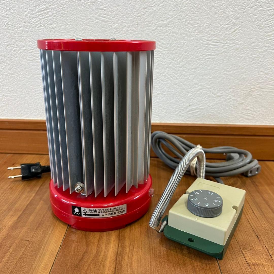 赤い円筒形電気ヒーター 温度調節機能付き