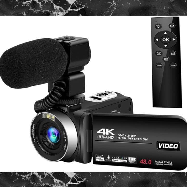 ❤4K＆4800万超絶高画質❣プロ用顔負けの機能を多機能搭載♪❤ビデオカメラ