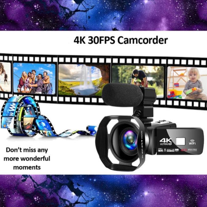 ❤4K＆4800万超絶高画質❣プロ用顔負けの機能を多機能搭載♪❤ビデオカメラ