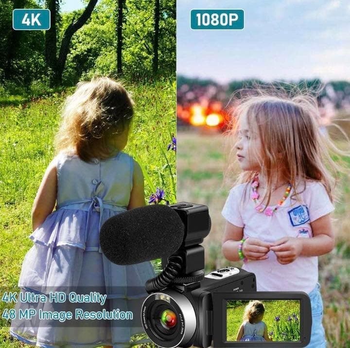 ❤4K＆4800万超絶高画質❣プロ用顔負けの機能を多機能搭載♪❤ビデオカメラ