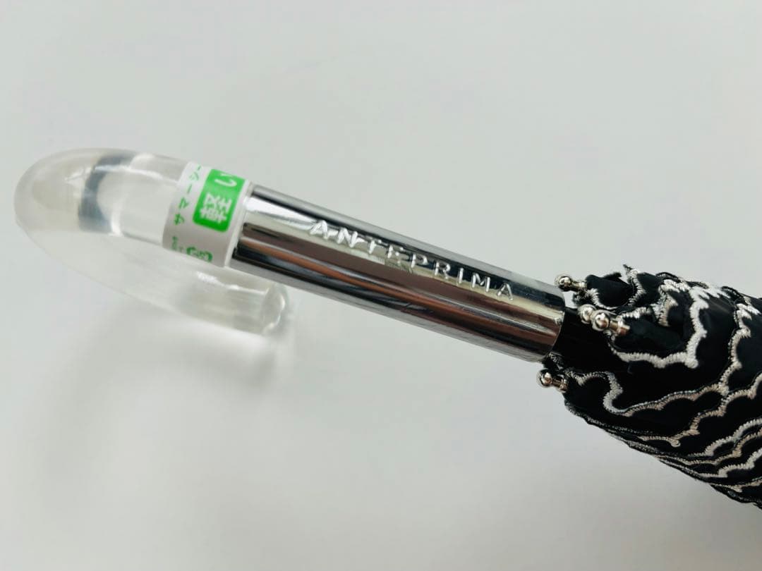 【新品】アンテプリマ　日傘　ダマスコ柄　晴雨兼用　折りたたみ傘　ブラック