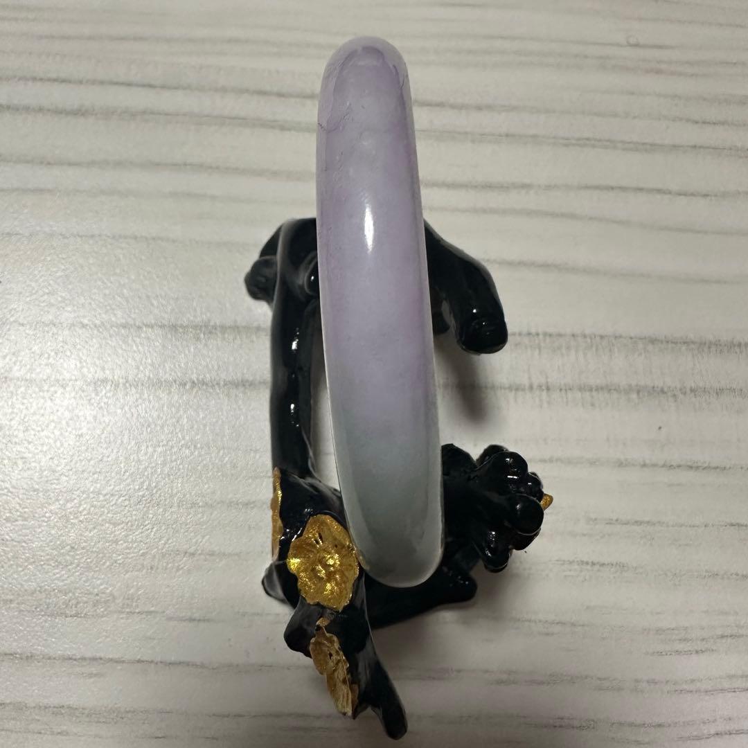 天然ミャンマー産 翡翠バングル 淡紫×淡緑色グラデーション 56.0mm（A貨）