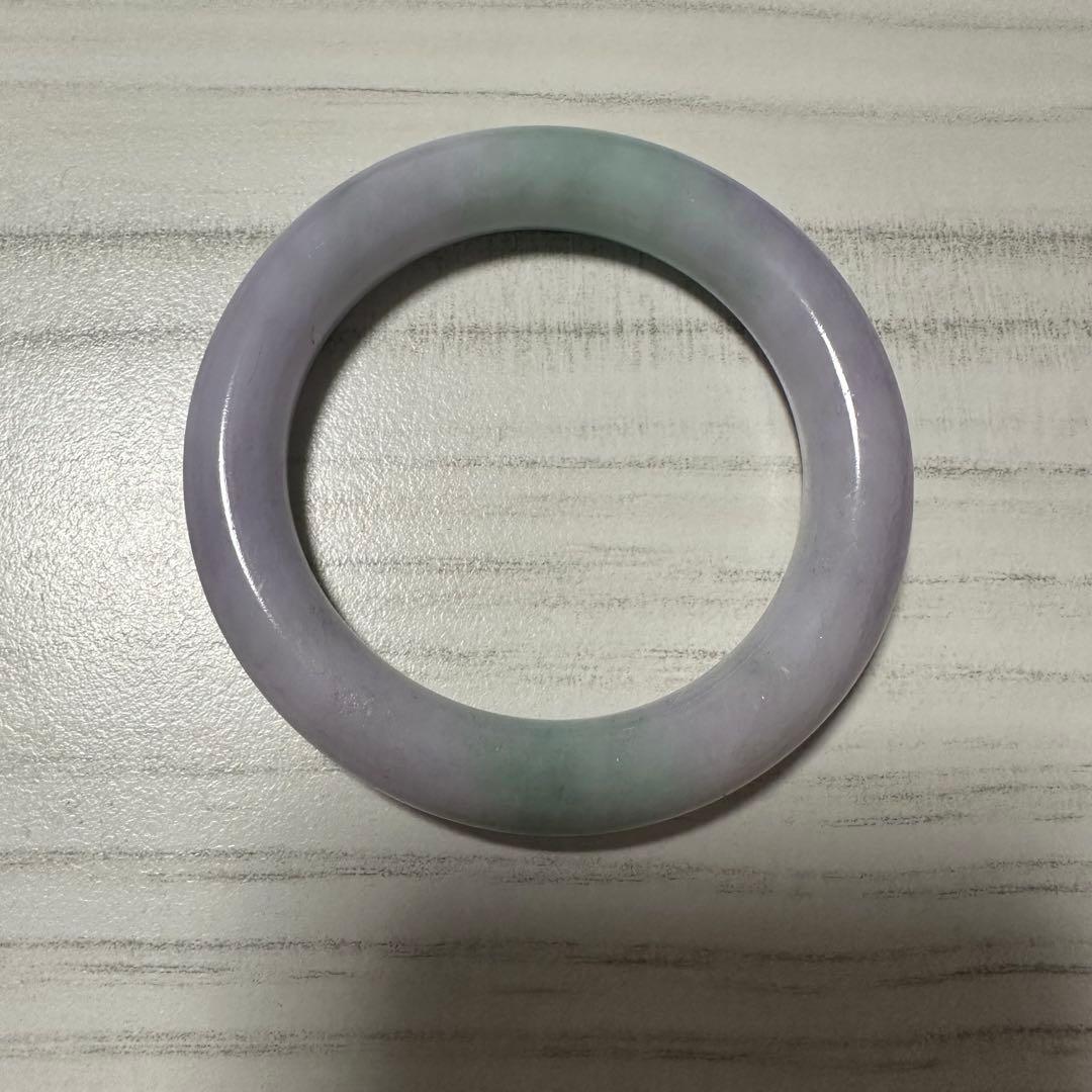 天然ミャンマー産 翡翠バングル 淡紫×淡緑色グラデーション 56.0mm（A貨）