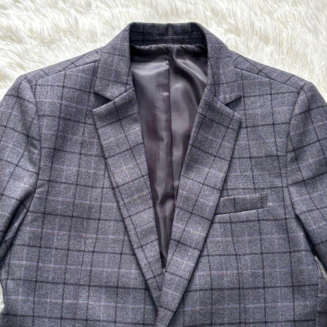 【未使用級】Sサイズ 3ピース セットアップスーツ ペンチェック 黄色 ビジネス