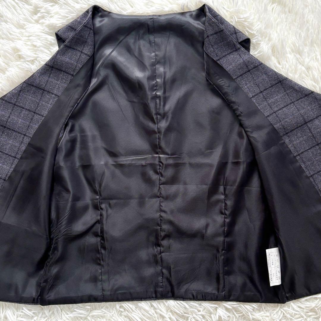 【未使用級】Sサイズ 3ピース セットアップスーツ ペンチェック 黄色 ビジネス