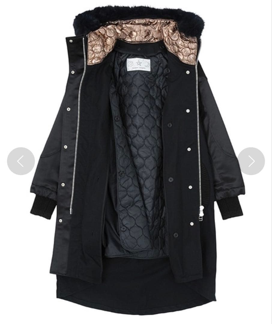 美品✨ツモリチサト アマモールモッズコート フォックスファー ライナー ブラック