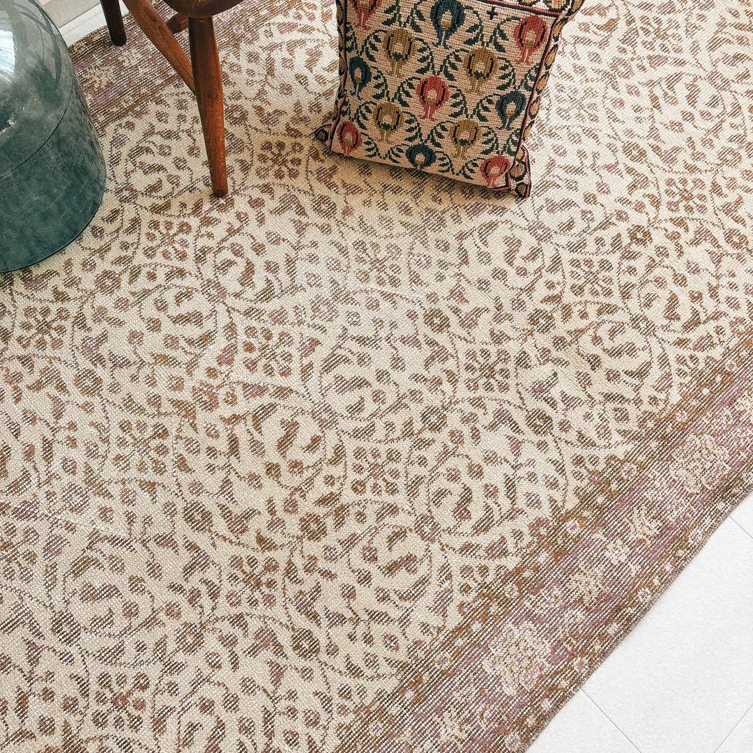 YUMMY vintage　トルコ　ヴィンテージラグ　ブラウン　パープル