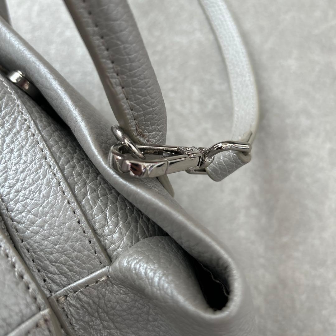 BARCOSシュリンクレザー3層ハンドバッグ　未使用品