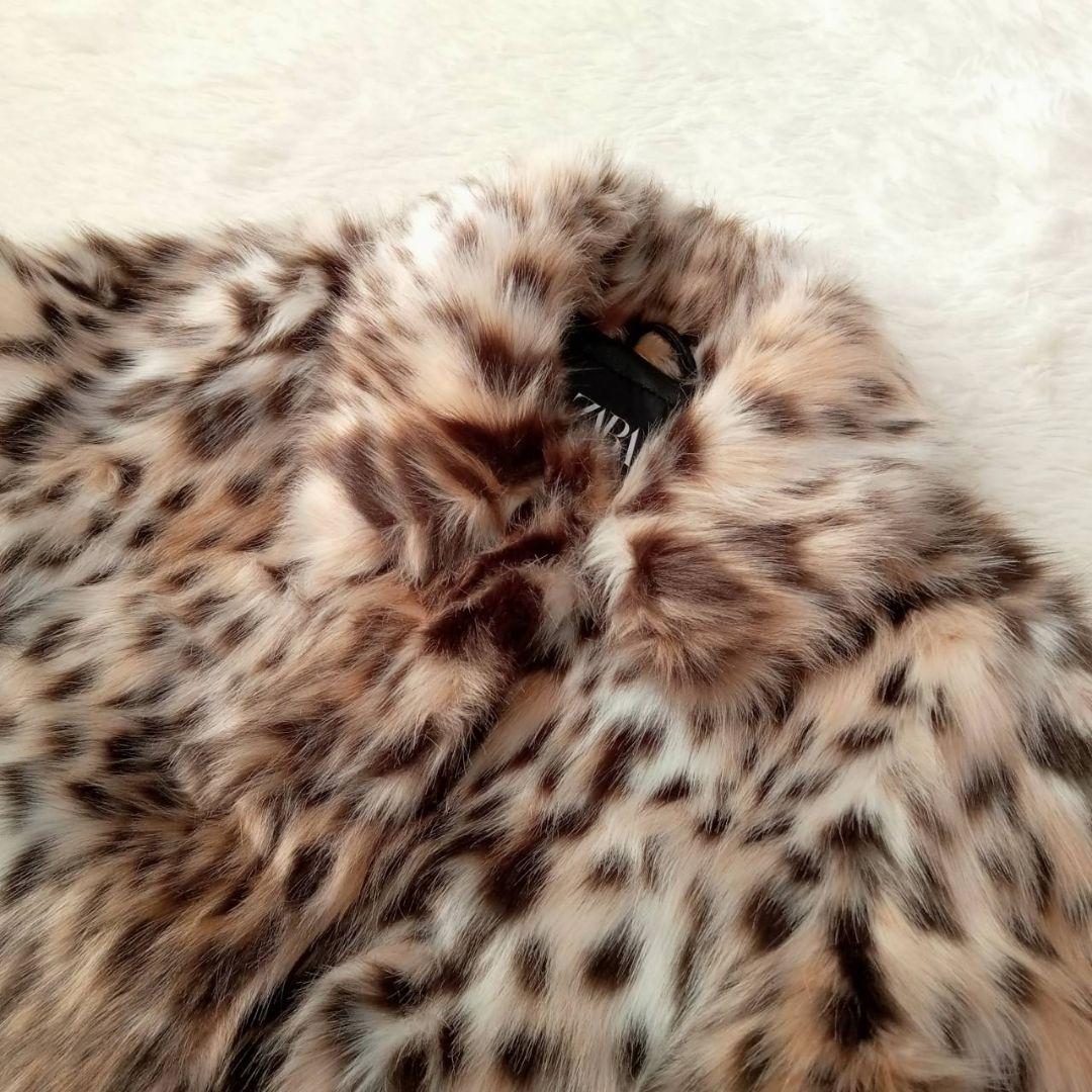 【極美品】ZARA レオパードフェイクファージャケット M　完売品