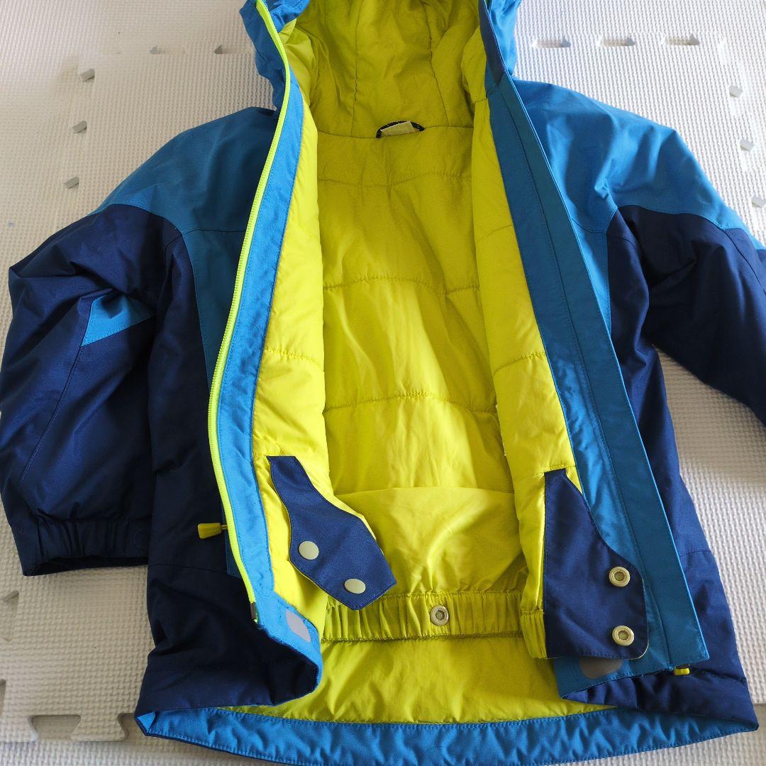 美品　montbell子ども用スキーウェアセット（青と灰色）