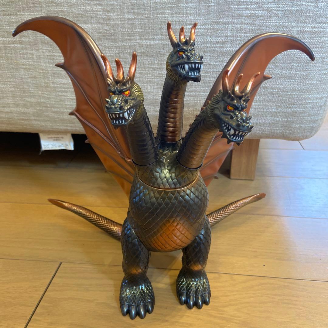 マルサン　キングギドラ ソフビ　ダークブラウン