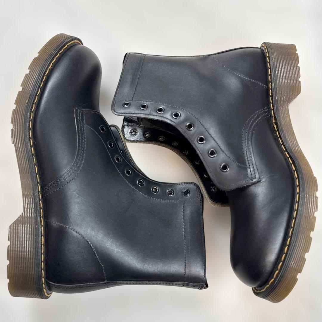 ドクターマーチン　レザーブーツ　ブラック　イングランド製　サイズ7 美品　紐なし