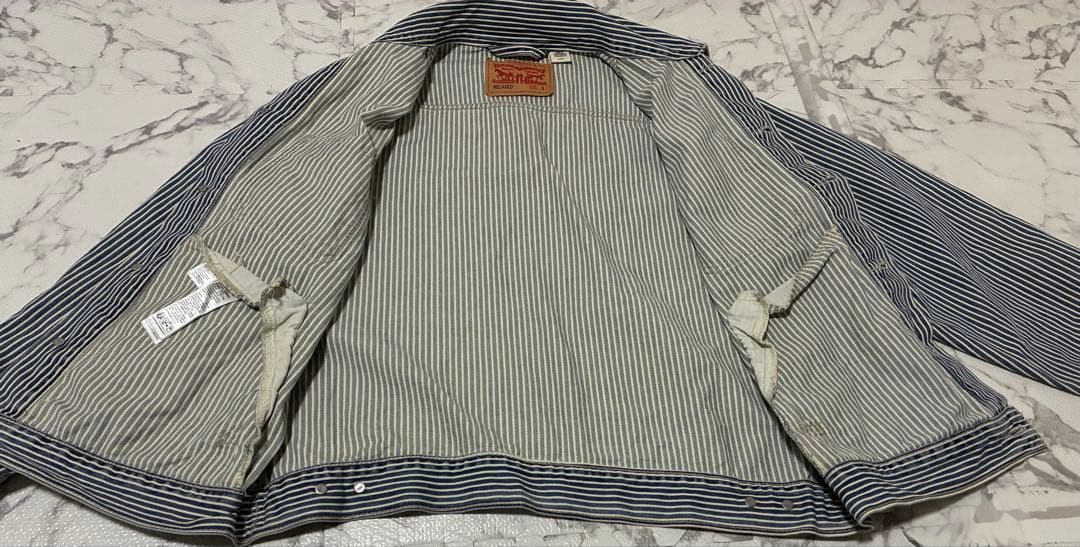 T*り様 ★Levi'sストライプデニムジャケット Lサイズ相当