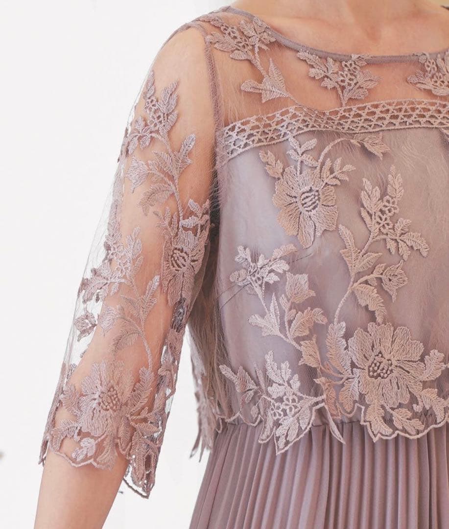 【新品】結婚式 お呼ばれ 成人式 ドレス 刺繍 切り替え フレアレース