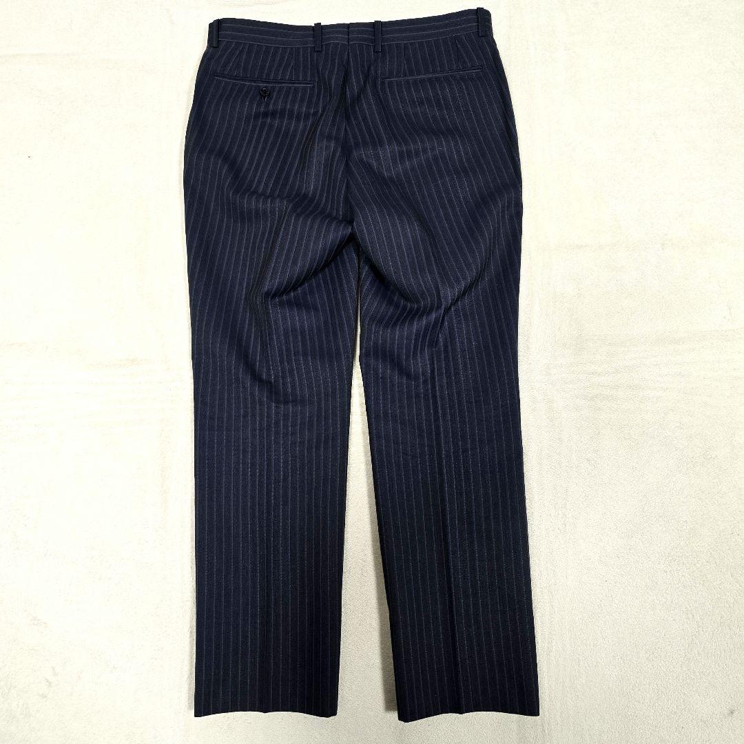 スーツセレクト 3ピース ビジネススーツセットアップ ストライプ ネイビー A6