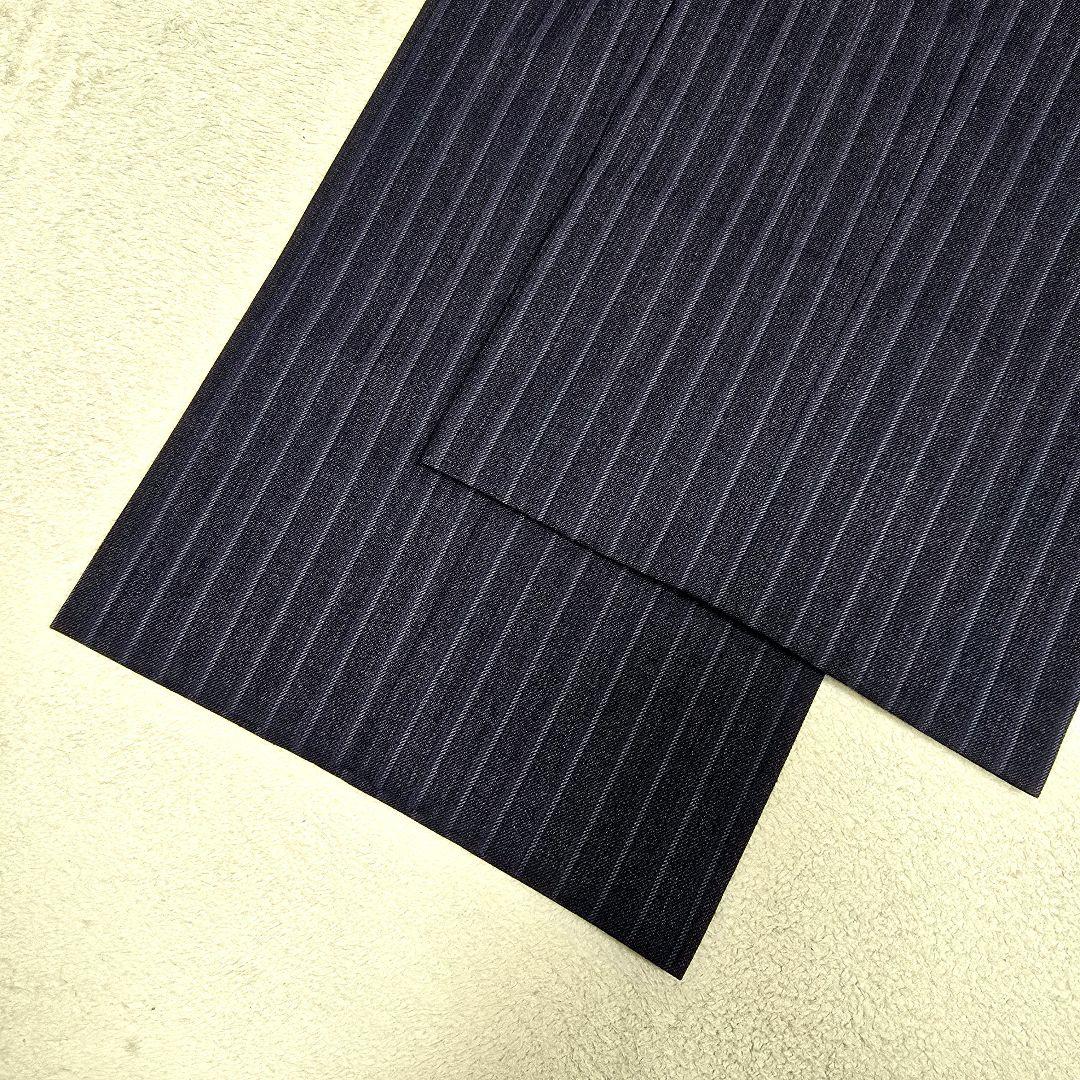 スーツセレクト 3ピース ビジネススーツセットアップ ストライプ ネイビー A6