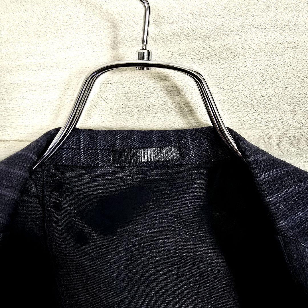 スーツセレクト 3ピース ビジネススーツセットアップ ストライプ ネイビー A6