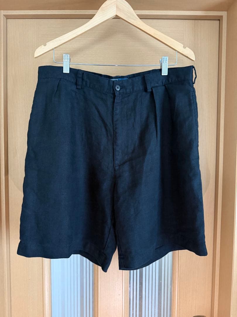 90s Polo ラルフローレン　リネン　ブラック　ショート　パンツ　黒 w35