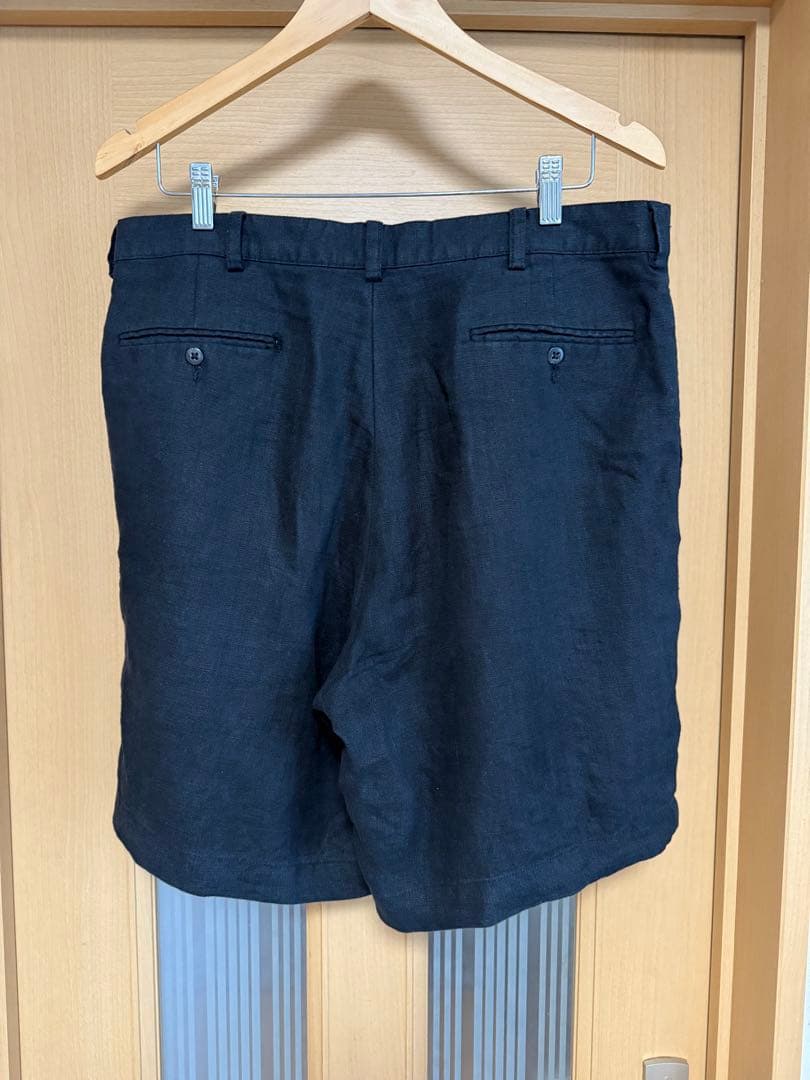 90s Polo ラルフローレン　リネン　ブラック　ショート　パンツ　黒 w35