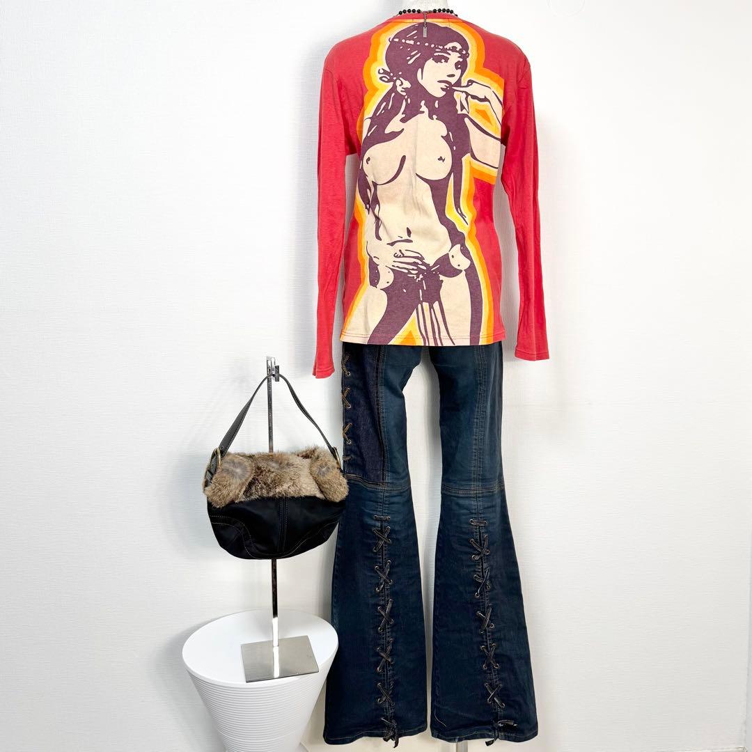 y2k❤️ 00s HYSTERIC GLAMOUR ヒスガール ロゴ ロンT