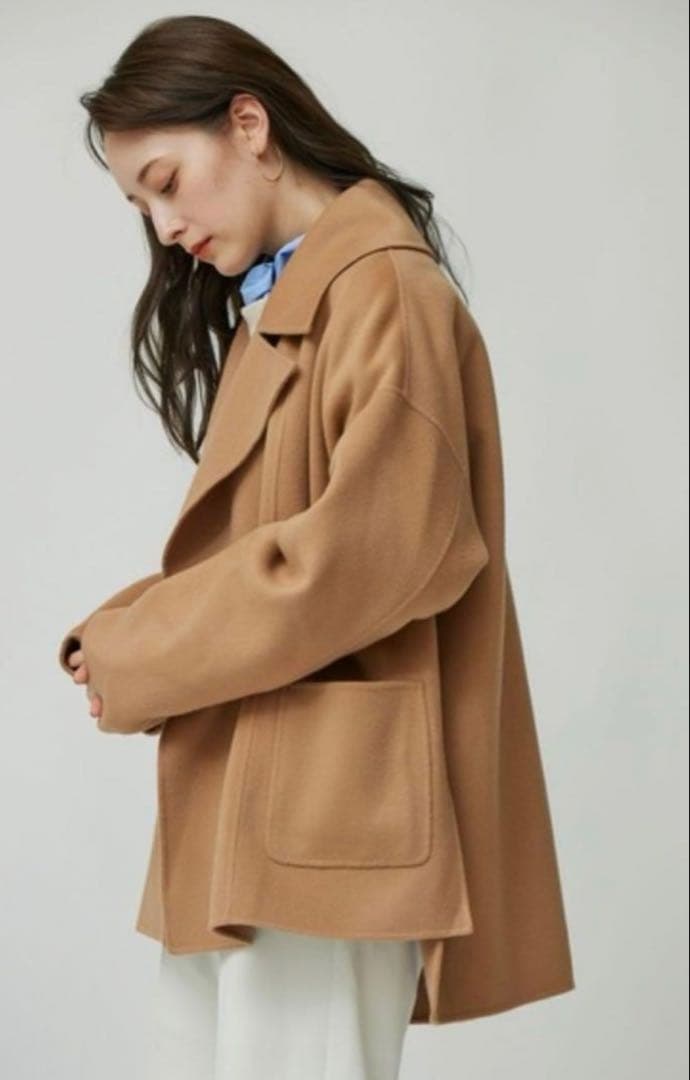 美品 ⭐︎BABYLONE ウールリバーミドルコート ジャケット　ベージュ