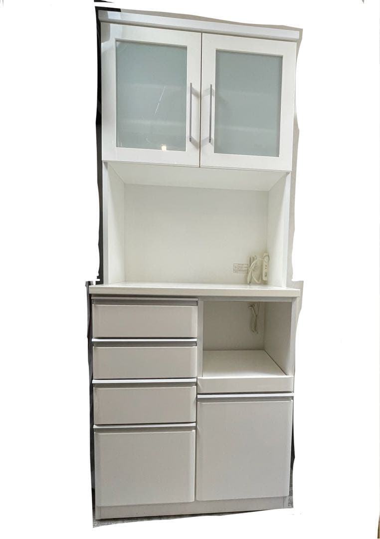 ニトリ　食器棚　幅80　クリスナ　80KB-WH