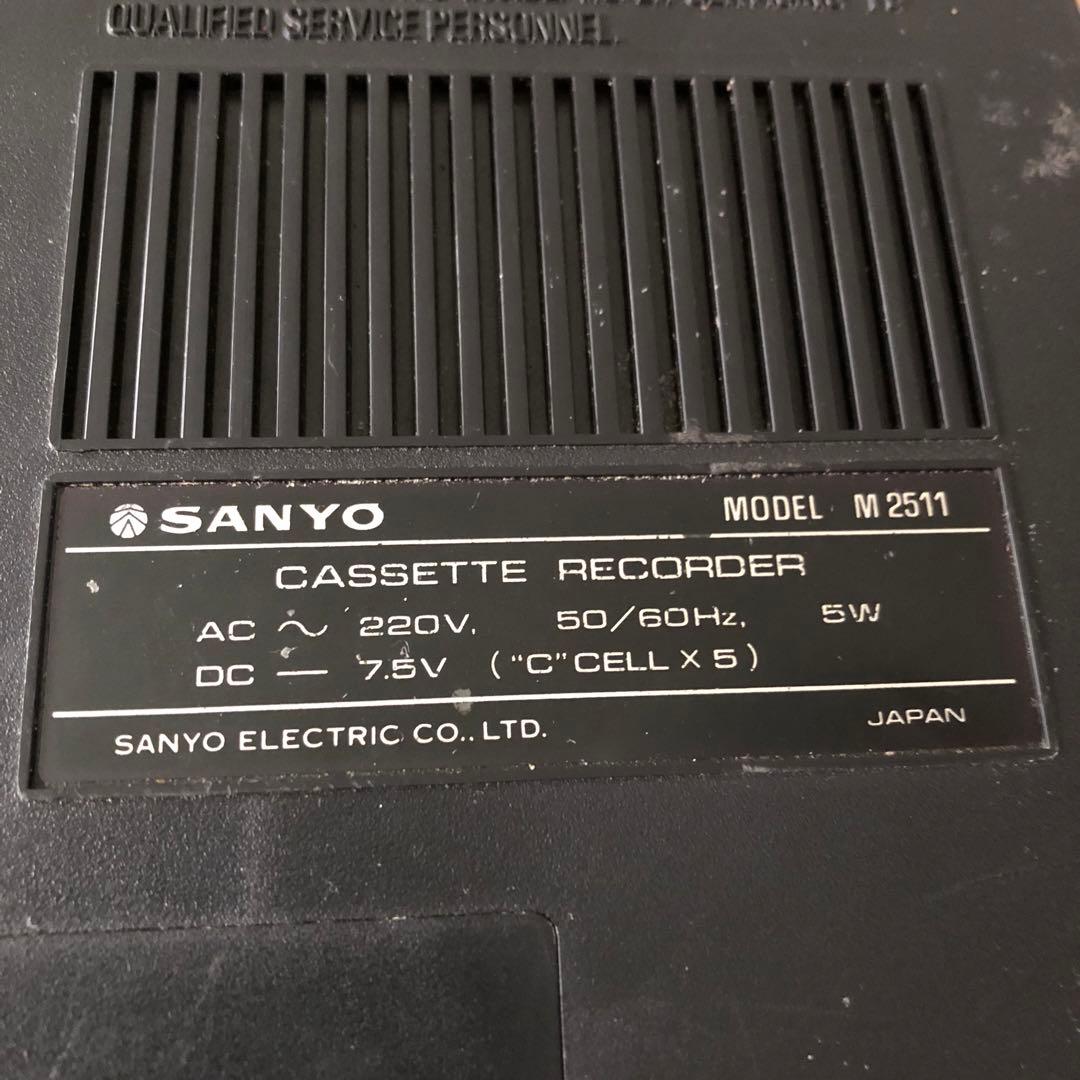 昭和レトロSANYOカセットレコーダー海外仕様　220V激レア初代物稼働品