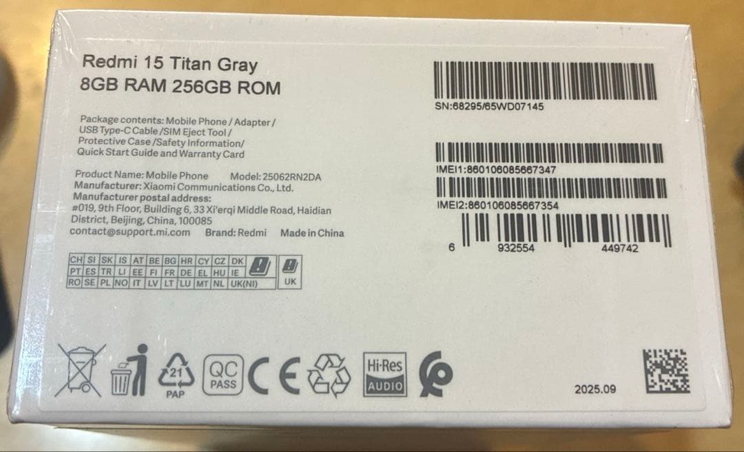 スマートフォン本体 redmi 15 16gb/256gb