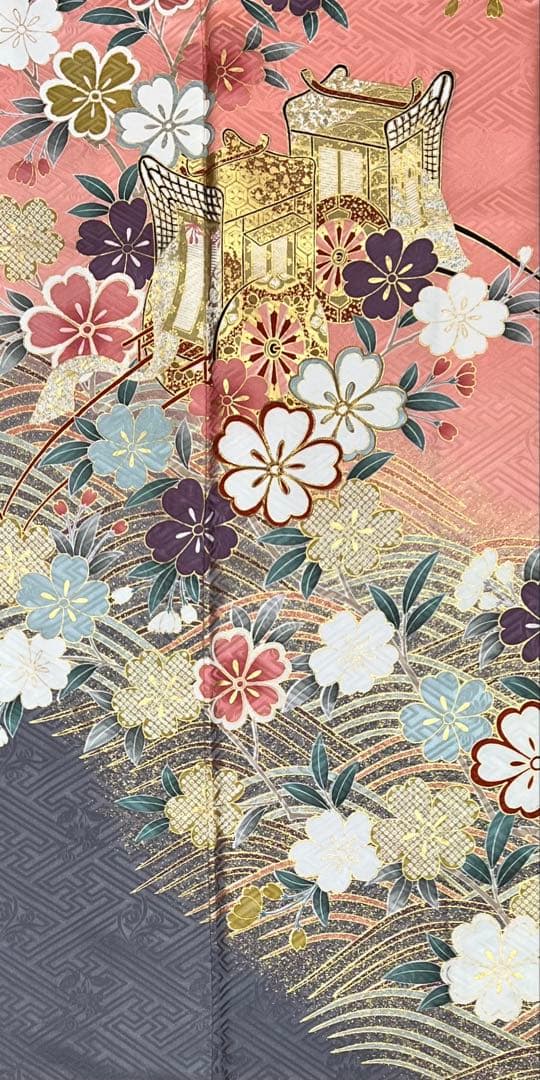 小柄な方に　振り袖　フルセット　別誂長襦袢付　ピンク　成人式　金彩　刺繍　707