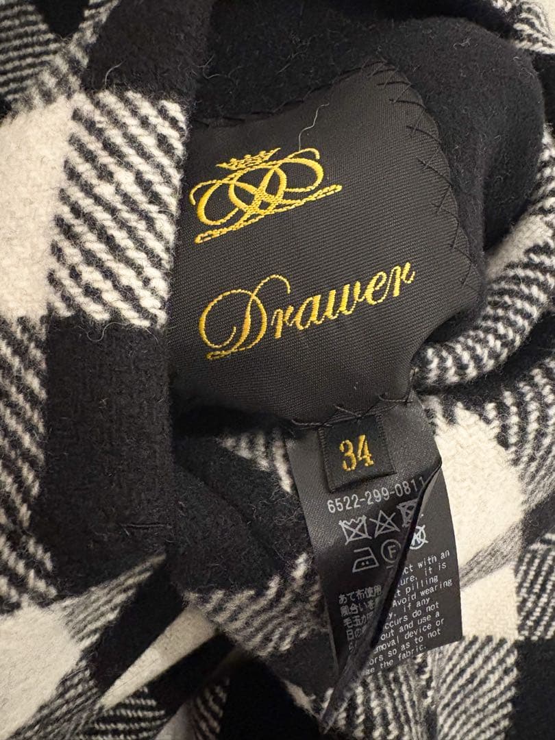 l*y様 【美品】Drawer ブロックチェック リバーシブル ノーカラー ジャ