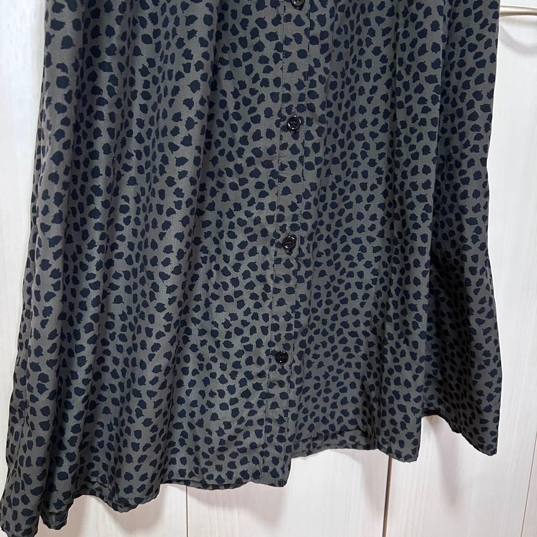 ANAYI アナイ デシンリーフプリントシャーリングワンピース 38 インナー付